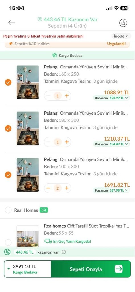 KAYDIRMAZ TABAN 4 ADET HALI - 2
