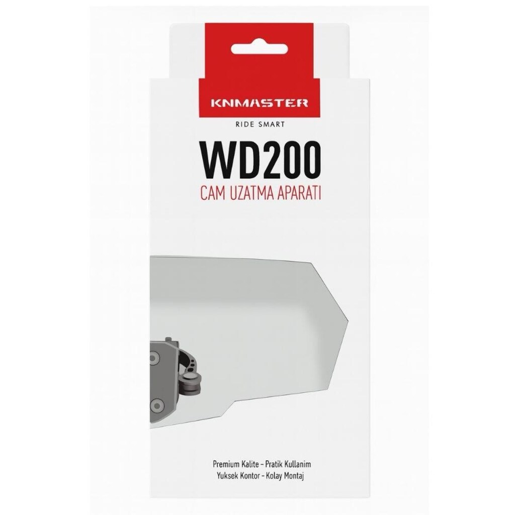 KNMASTER WD200 MOTOSİKLET ÖN CAM DEFLEKTÖR FÜME/ŞEFFAF - 2