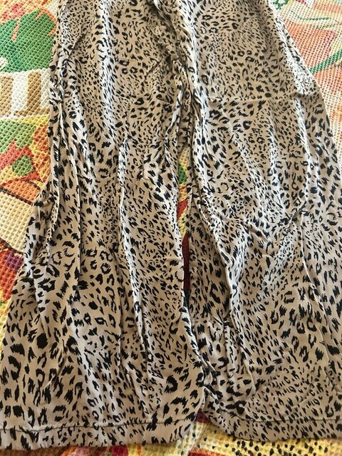 Leopar desenli bol pantolon