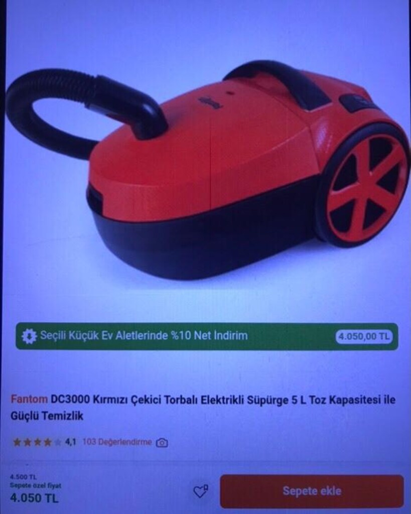 FANTOM DC 3000 Çekici Torbalı Elektrik Süpürgesi Güçlü Çekiş Gücü - 15