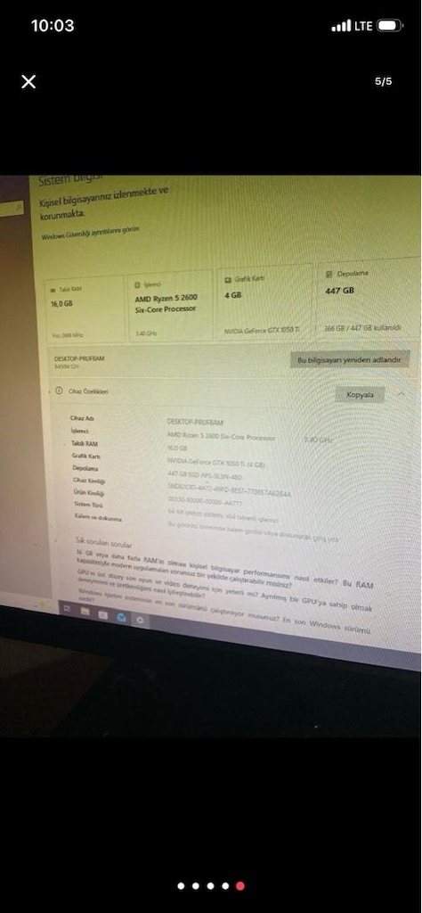 Satılık Uygun masaüstü Bilgisayar