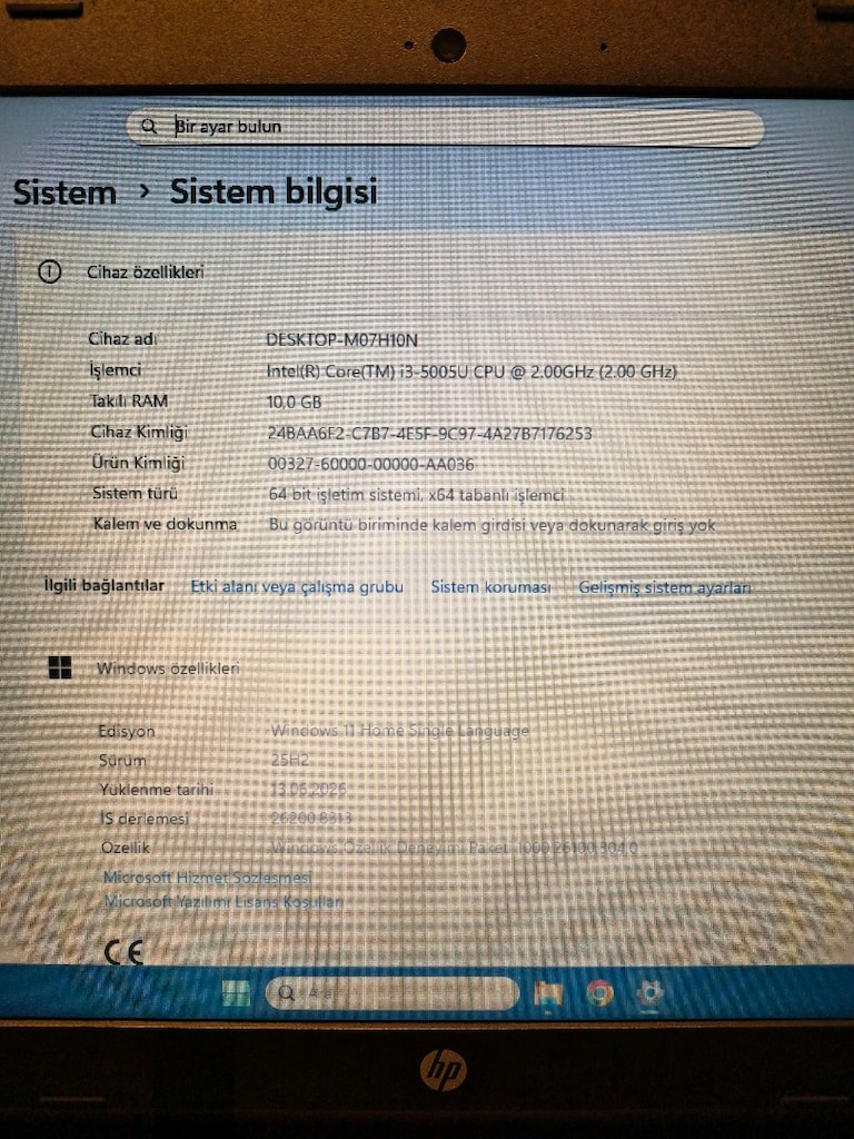 Laptop HP i3 İşlemci 10GB Ram SSD Windows 11 Pili Yeni - 5