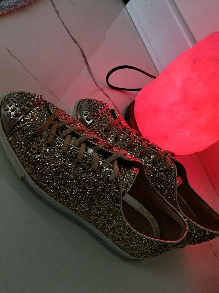 Lesille FLOWER Dore simli önü Gümüş Droglu maskeretli sneaker. - 3
