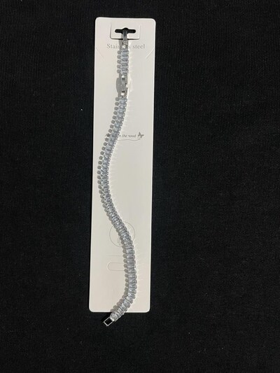 Gümüş Renk Zirkon Taşlı Su Yolu Bileklik