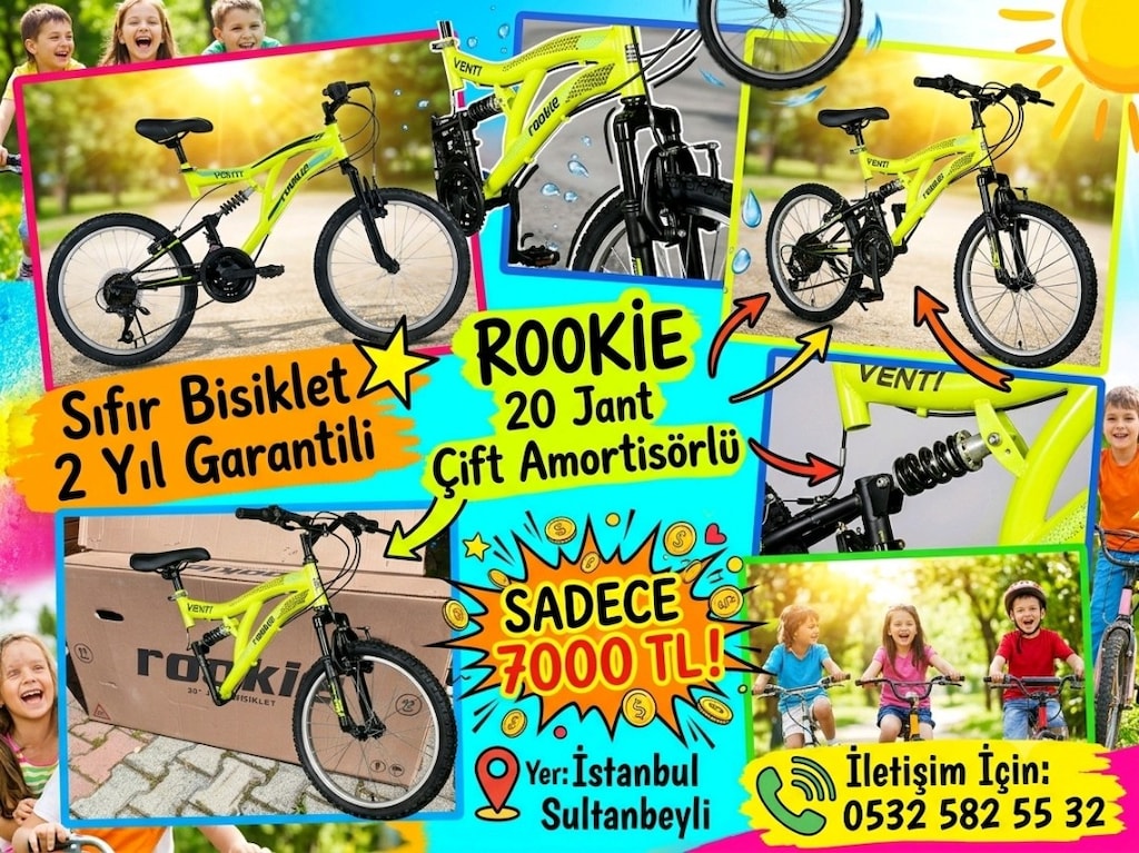 sıfır rookie 20 jant 21 vitesli çift amortisörlü bisiklet
