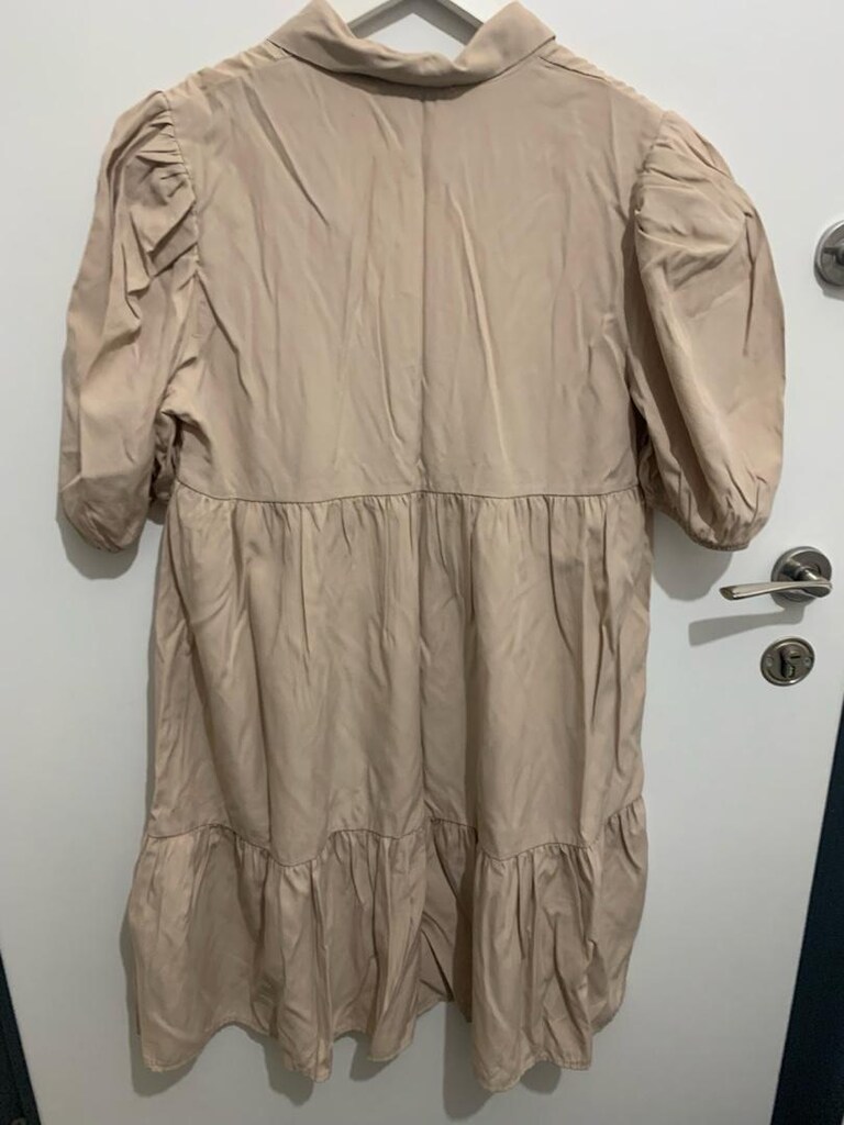 Fullamoda M-L-XL Bej midi Gömlek Elbise - 6