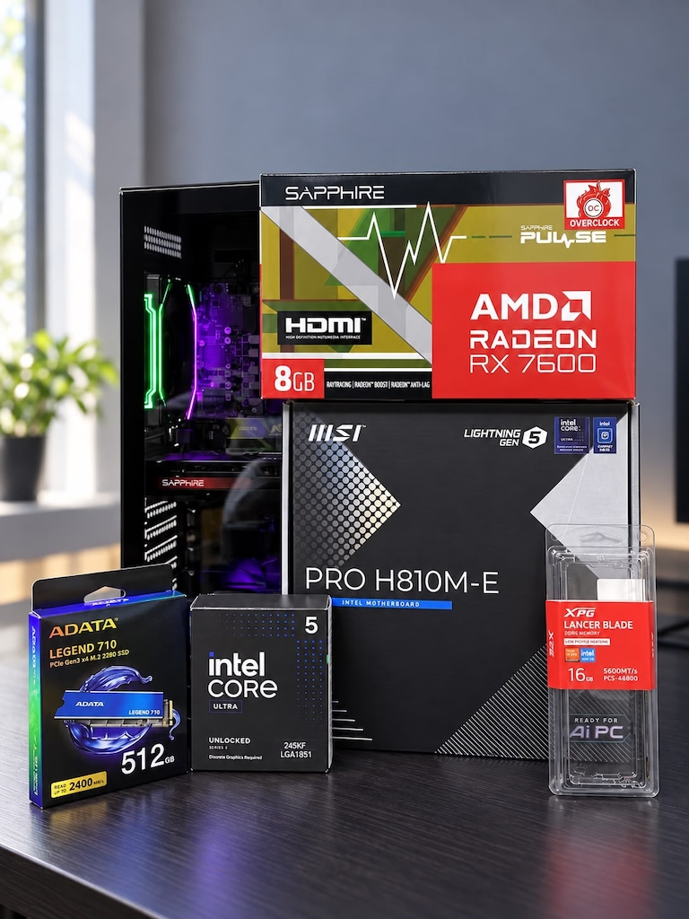 SIFIR ULTRA 5 245KF - RX 7600 8 GB GAMİNG AKVARYUM KASA - 4