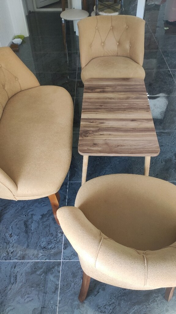 BALKON MUTFAK 4 KİŞİLİK SIFIR ÇAY SETİ TAKIM VE SEHPA - 3