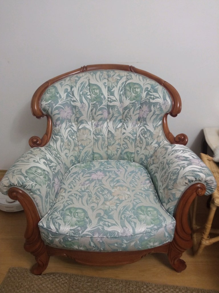 vintage antika masif ahşap oyma koltuk takımı - 2