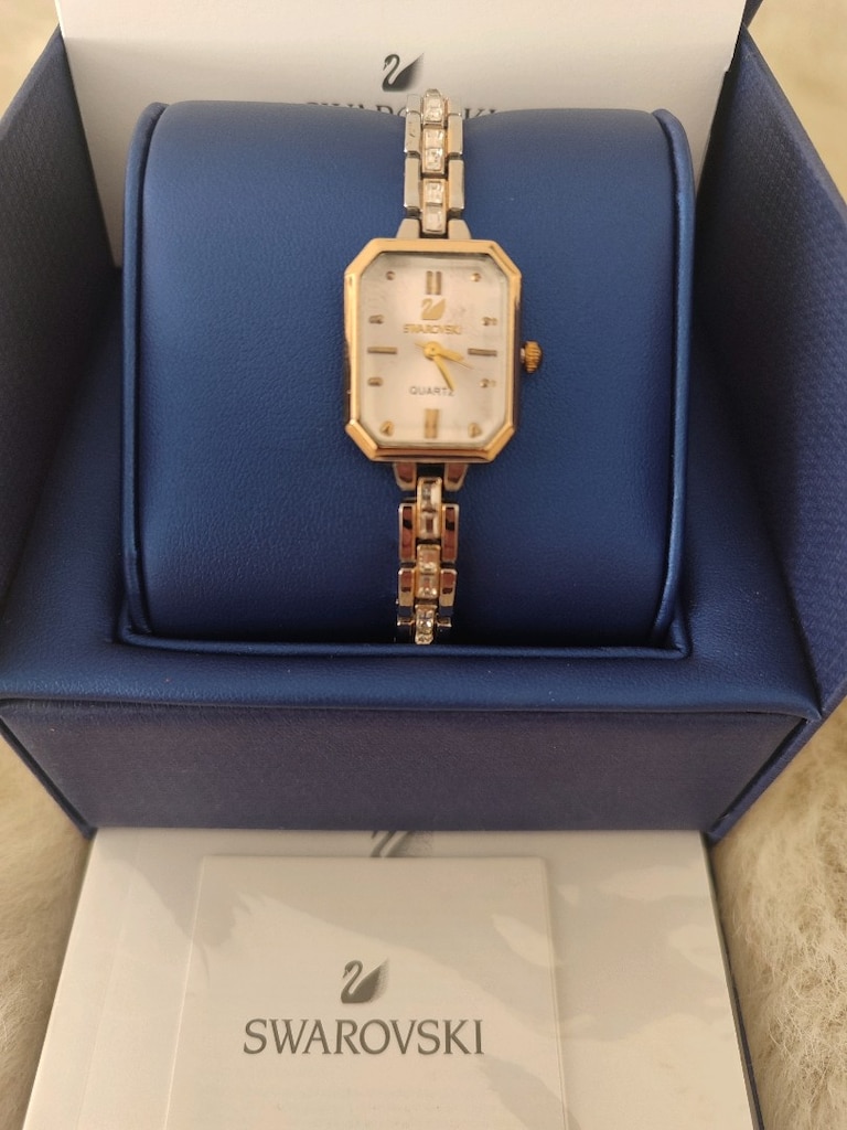 Swarovski Taşlı Gold Silver Saat - 2