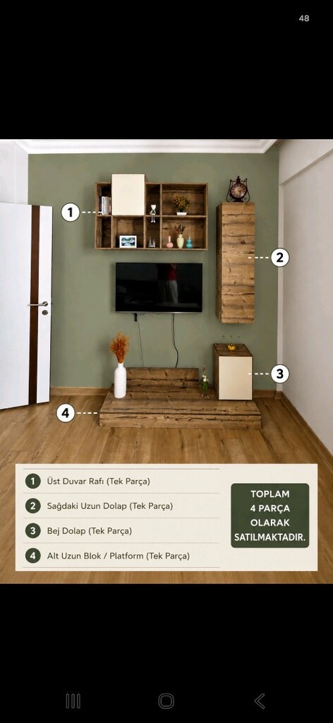 Tepe home TV Ünitesi 4 parça Çok temiz kullanıldı - 3
