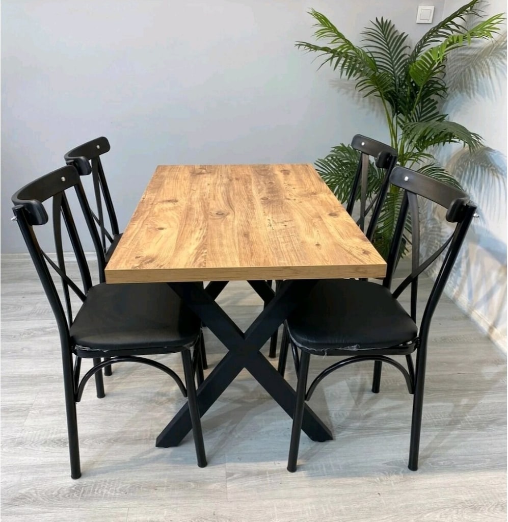 Ahşap Desenli Yemek Masası - 17