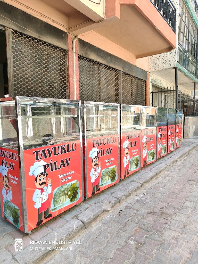 pilav tezgahı seyyar pilav arabası tavuklu nohutlu pilavcı tezgahı - 17