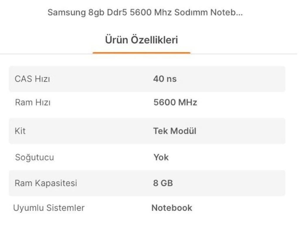 SAMSUNG 16 GB DDR5 - 6