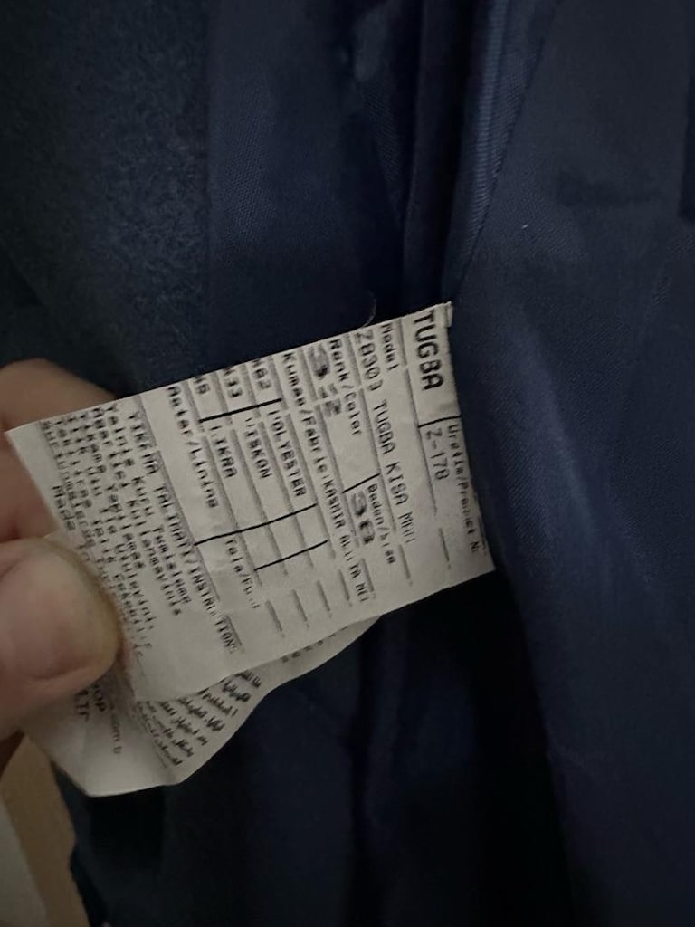 Tuğba Marka 38 Beden Lacivert Kaşmir Kumaş Kadın Kaban / Mont - 3