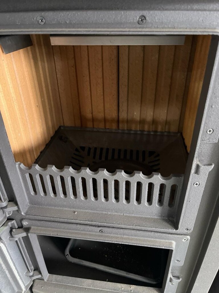 Camlı en altı odunluklu tuğlalı şömine soba - 4