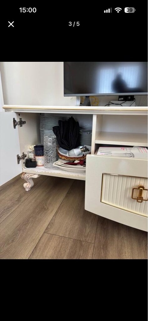 sıfır garantili gold detaylı orta sehpa ve ünite - 4
