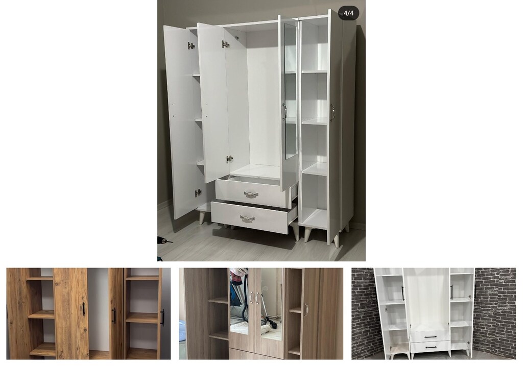 4 kapaklı elbise dolabı pensmljxsj - 4