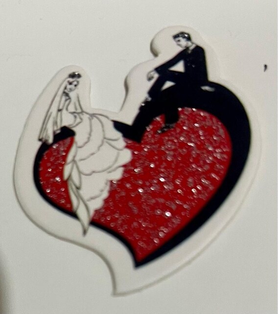 Kalpli Gelin Damat Plastik Sticker 50 ad
