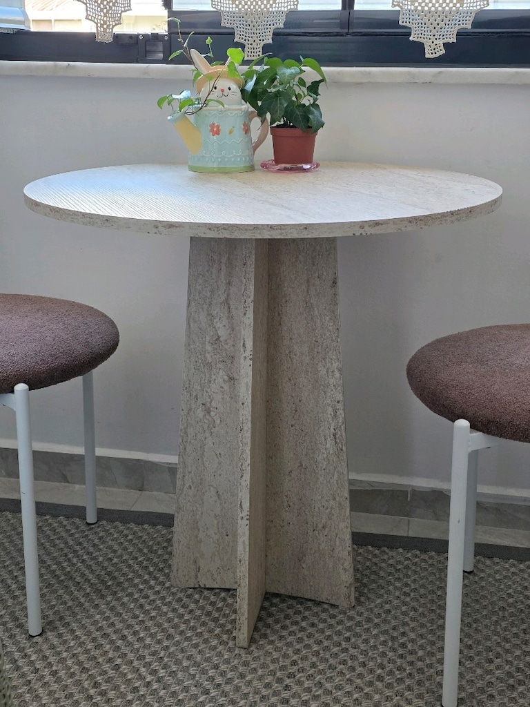balkon sandalye masa takımı 2 sandalye 60 cm yuvarlak masa - 4