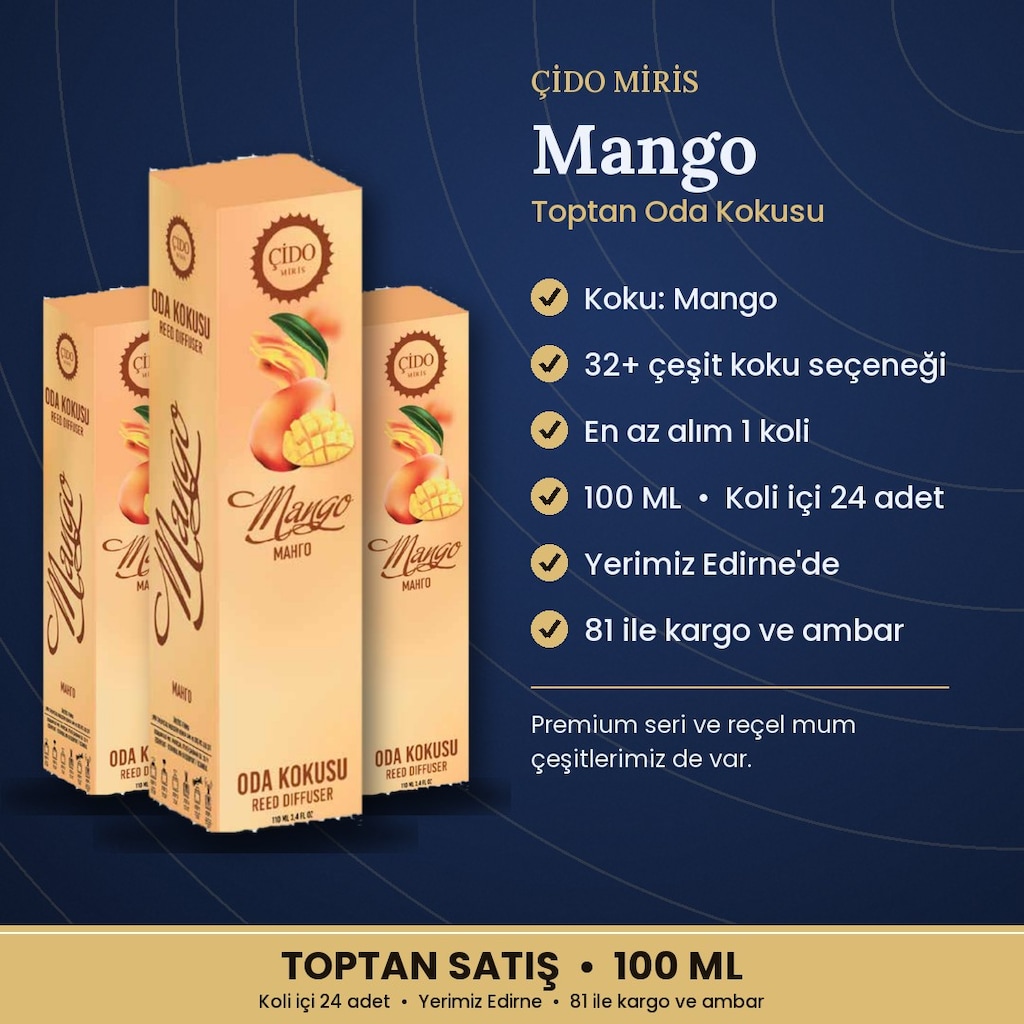 ÇİDO MİRİS REED DIFFUSER 100ML MANGO TOPTANCIDAN - 2