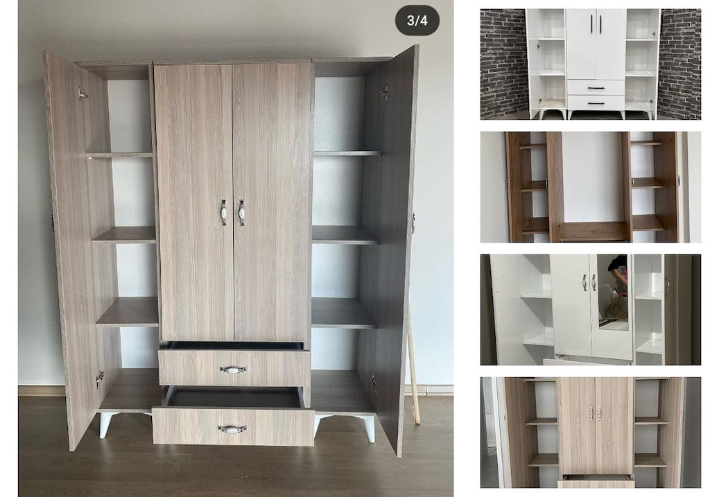 4 kapaklı elbise dolabı qvjwrsqjxt - 3