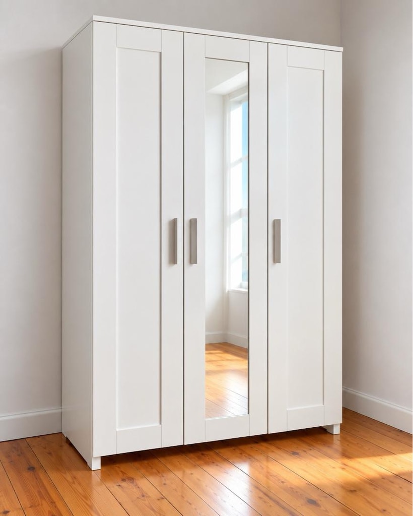 IKEA BRIMNES 3 Kapılı Aynalı Gardırop 117x190 – Yeni Gibi - 2