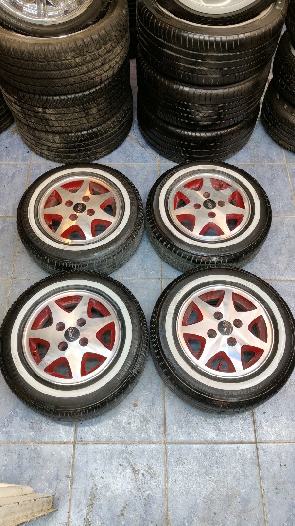 13 inç 4*108 Ford kara jant lastik beyaz yanak Atlas takım takas var - 3