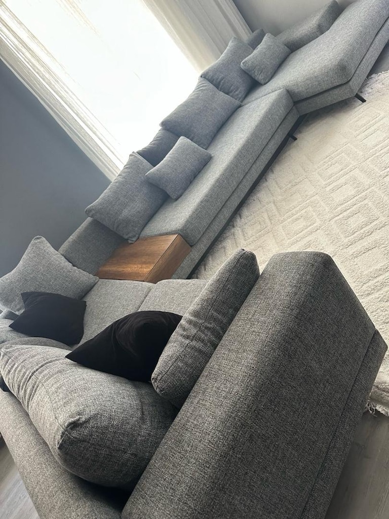 Wellart Home Roma Köşe Takımı- L Koltuk Gürgen İskelet & Keten Kumaş - 4