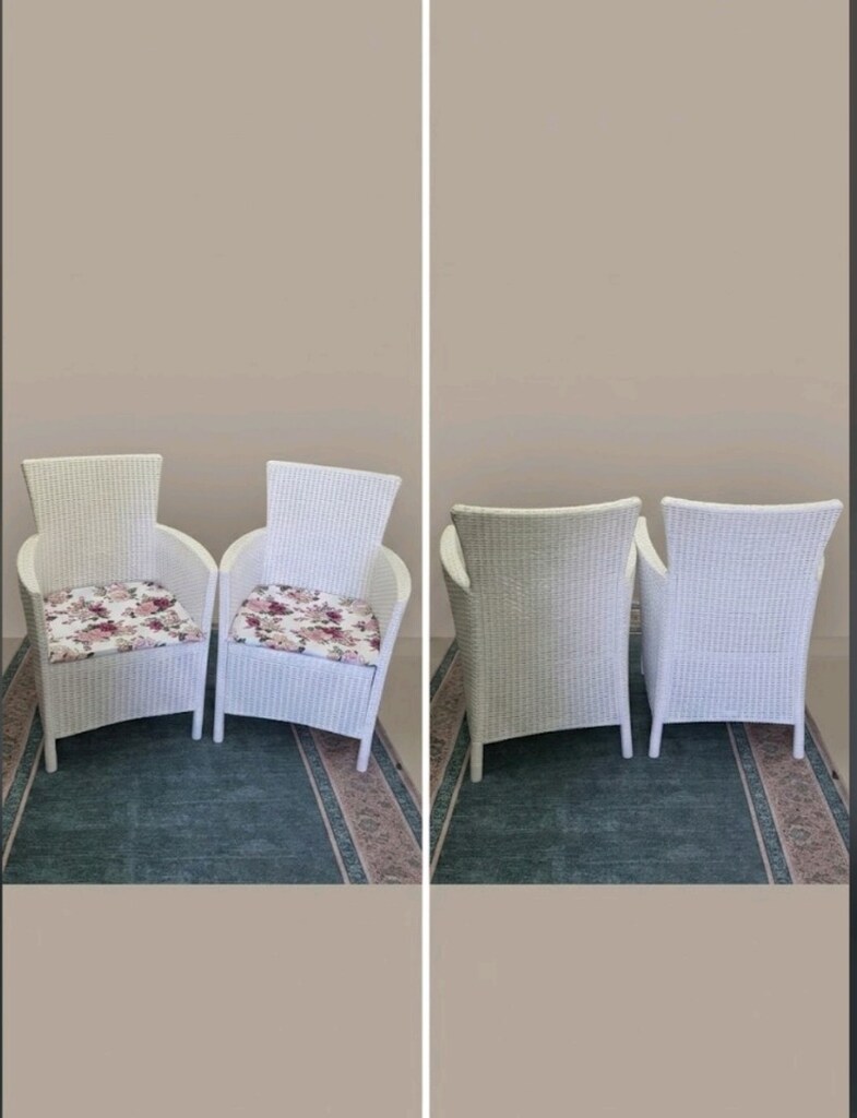 Balkon, bahçe, teras veya mutfak için son derece şık, konforlu 2 adet