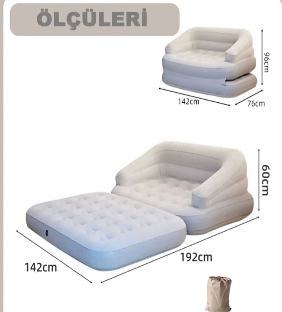 çift kişilik şişme yatak ve koltuk(hiç kullanılmadı) - 3