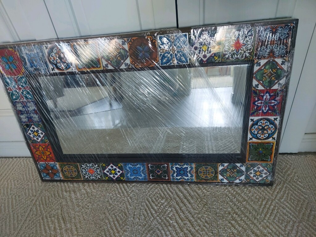 Mozaik Ahşap Desenli Ayna - 2