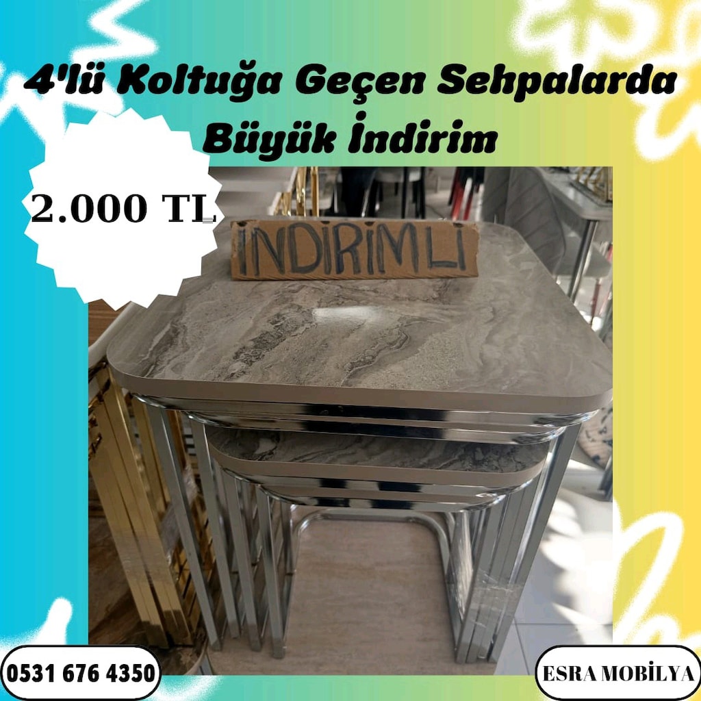 Kampanyalı Nakite Özel Gel Ala Özel Koltuğa Geçe Bilen Sehpa Modellerm - 16