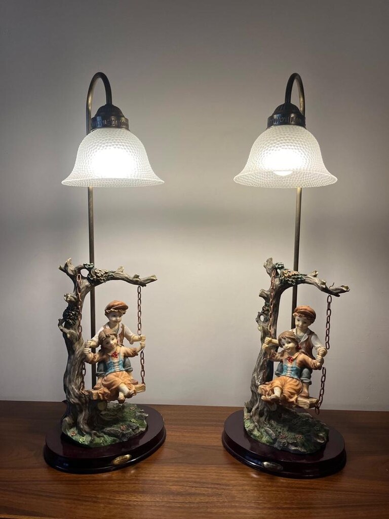 Vintage La Anina Collection Çift Gece Lambası Abajur - 10