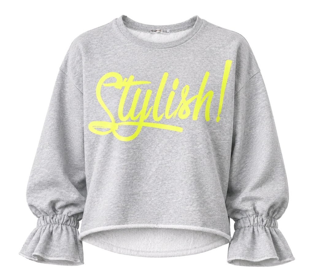 Koton Kız Çocuk Fırfır Detaylı Gri Sweatshirt