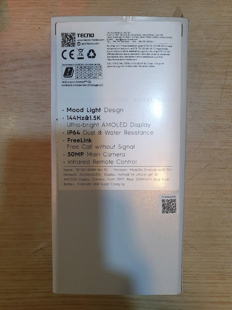 Tekno Spark Slim 5G 256GB 8+8 16GB RAM - 6