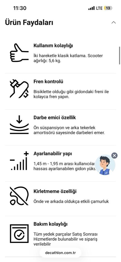 Sıfır sayılır OXELO scooter - 17
