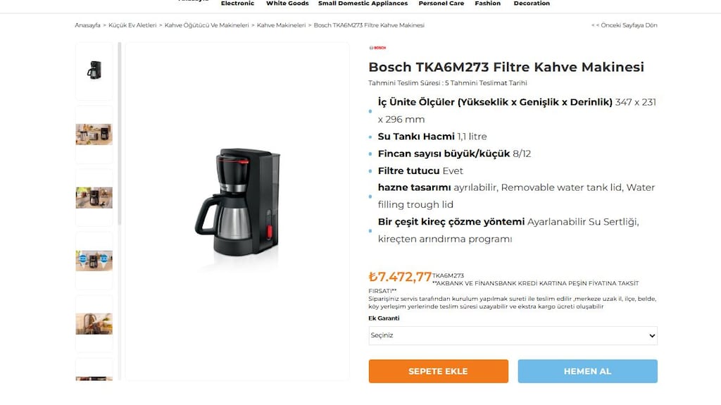 Bosch TKA6M273 Filtre Kahve Makinesi - 4