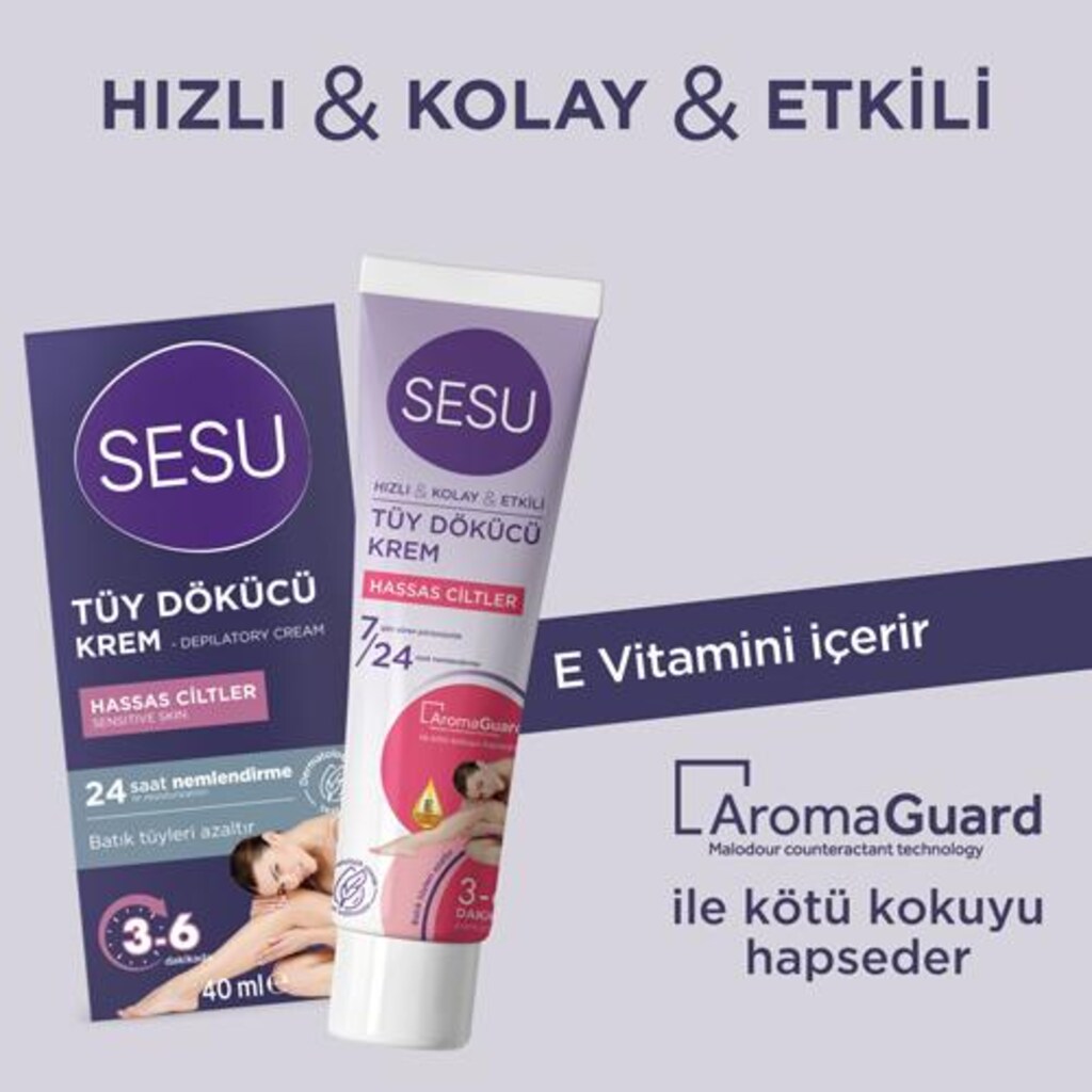 SESU TÜY DÖKÜCÜ KREM HASSAS CİLTLER 40 ML - 3
