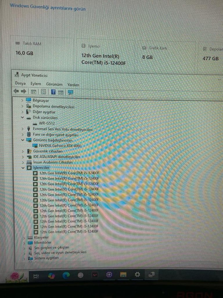 Oyun Bilgisayarı i5-12400F Asus 4060 beyaz donanımlar - 17