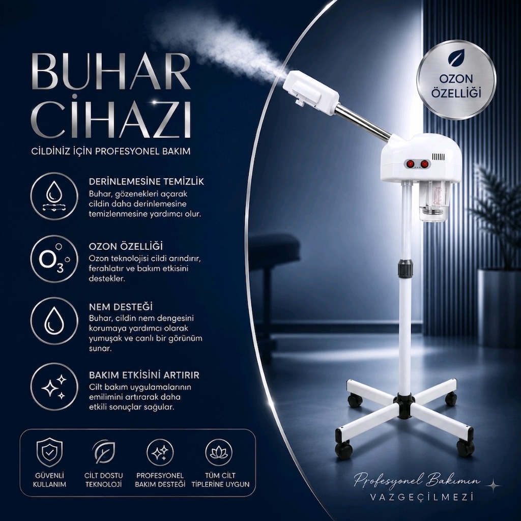 BUHAR CİHAZI CİLT NEMLENDİRME TEMİZLEME BAKIM - 2