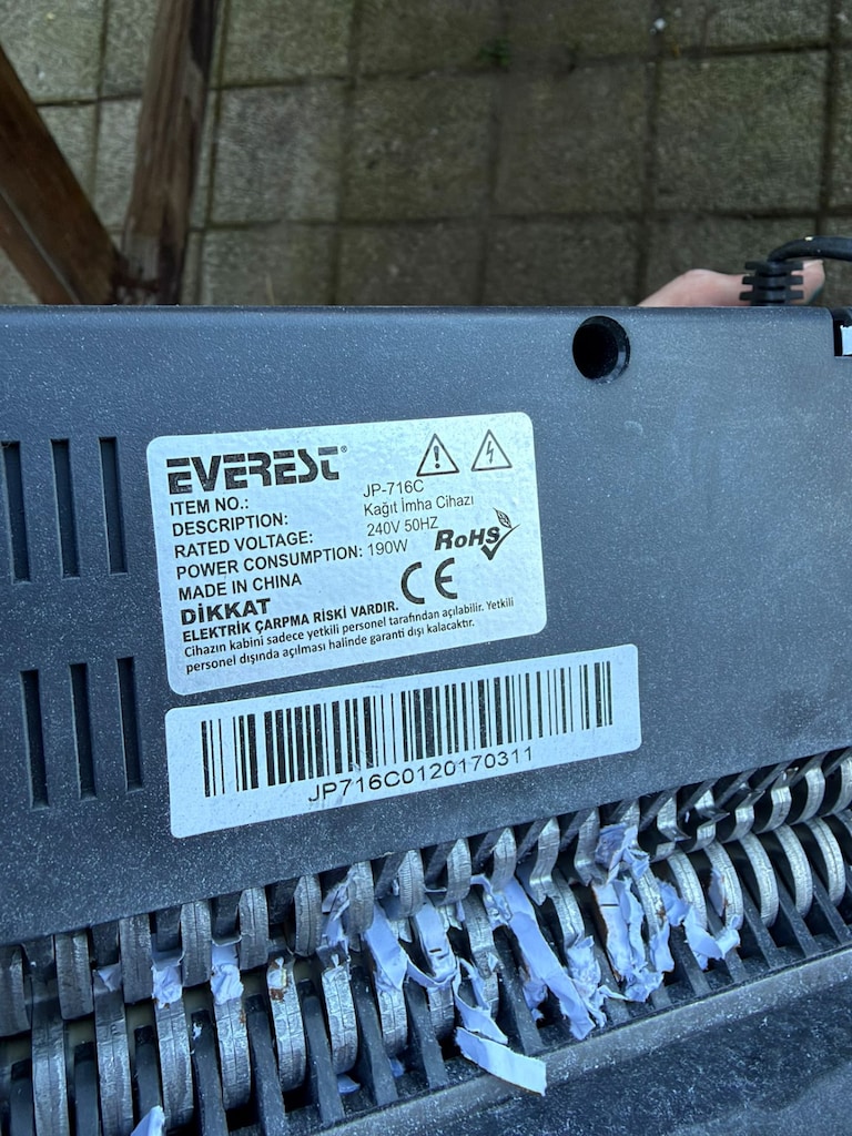 KLAS OFİS PENDİK EVEREST JP-716C EVRAK İMHA MAKİNESİ İKİNCİ EL - 5
