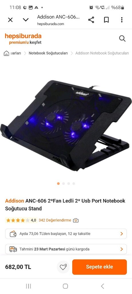 Addison notebook soğutucu. ANC 606 Modeli. Yükseklik ayar fonksiyonu. - 3