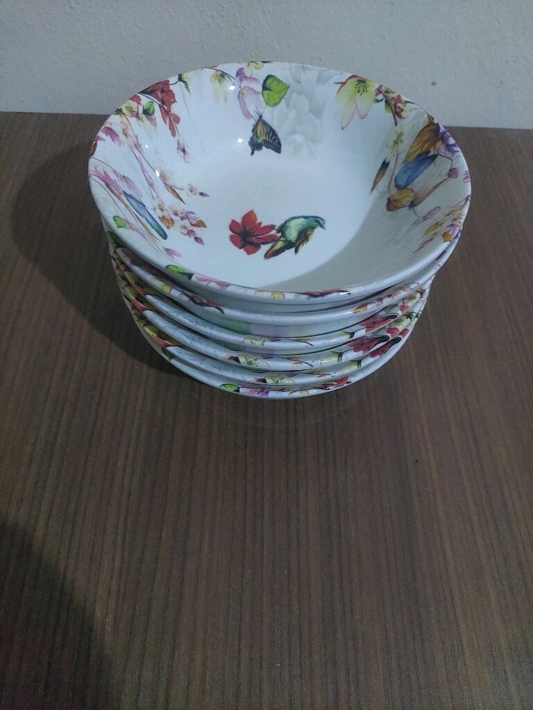 sıfır 6 büyük boy yemek tabağı 6 adet kase - 13