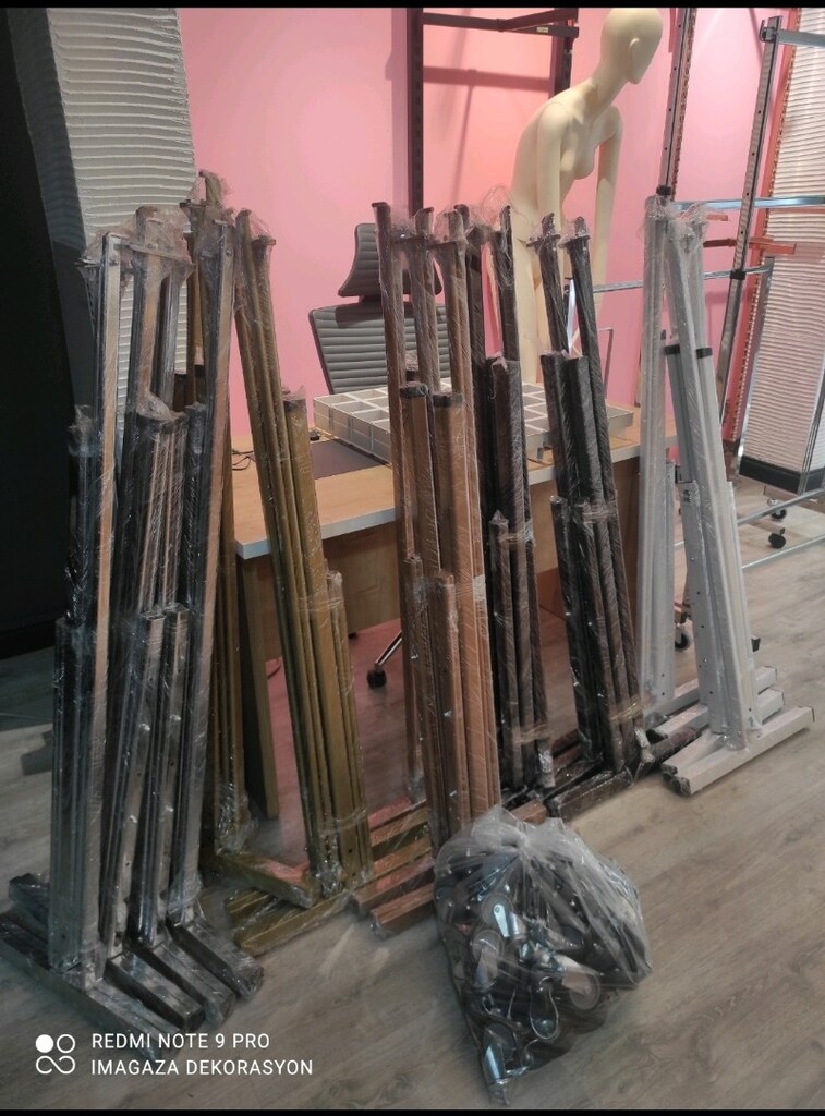 Tekerlekli Askılık Stand Eşek,Elbise Askısı Standı,Ayaklı Askılık Stan - 13