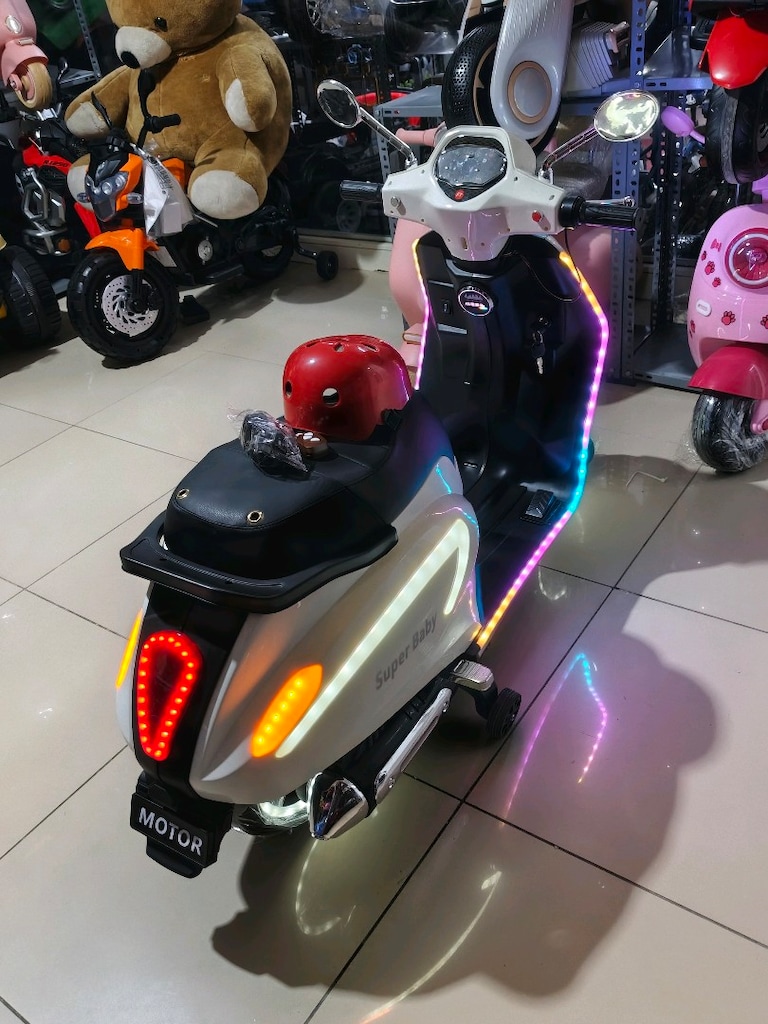 YENİ ÜRÜN MEGA BOY SÜPER BABY KUMANDALI&MANUEL AKÜLÜ ARABA SCOOTER MOT - 6