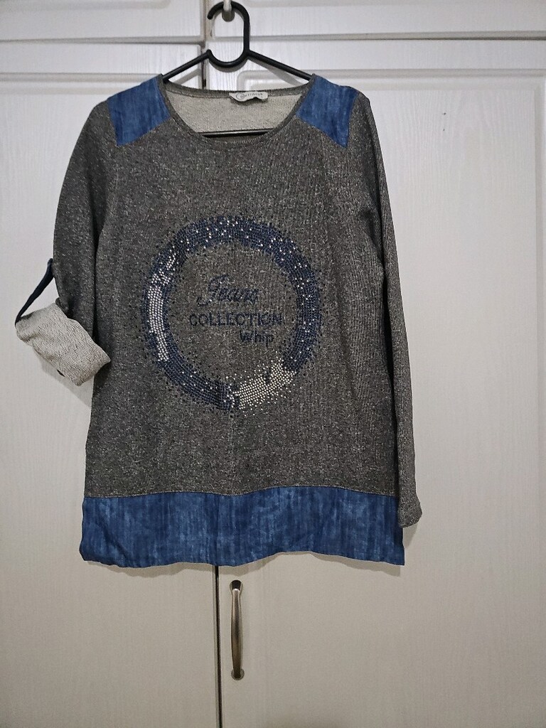 Gri sweat uzun kollu kollar katlanabiliyor - 4