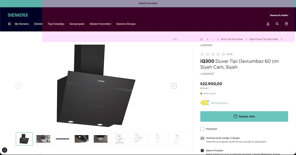 Siemens iQ300 Duvar Tipi Davlumbaz 60 cm Siyah Cam - 4