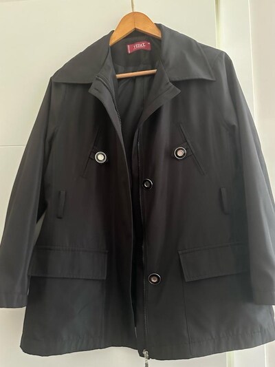 trenchcoat siyah cepli