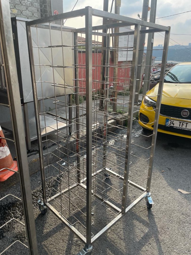 Tepsi İstif Rafı çift sıra paslanmaz - 4
